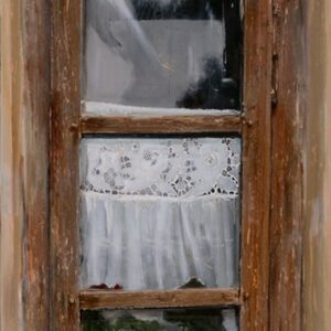 GRANDMA`S WINDOW b, oil on canvas, 89x40 cm, 2011.