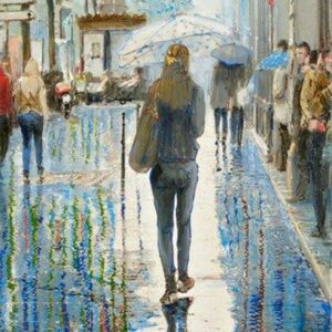 BLU RAINY DAY - 89x40 cm - oil on canvas - 2013.