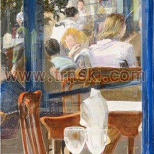 CAFE DE PARIS 01, oil on canvas, 89x40 cm, 2012.