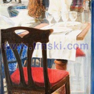 CAFE DE LA PAIX, oil on canvas, 89x40 cm, 2012.