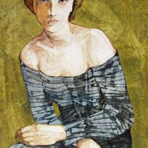 LADY SITTING 100x65 cm...SOLD