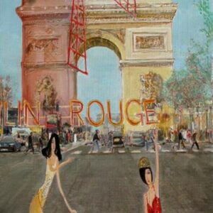 MOULIN ROUGE ET ARC DE TRIOMPHE, oil on canvas, 89 x 40 cm, 2010.