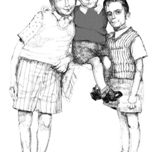 3 BROTHERS, drawing,, 140x100 cm, 2020.