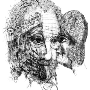 DAVID and SALOME, drawing, 140x100 cm, 2020.