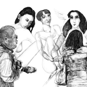 PHOTOGRAPHER and MODELS, drawing, 100x140 cm, 2020.